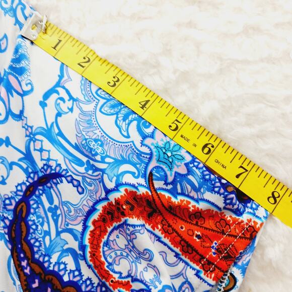 Tunic Dress Size 3XL Royal Orange Paisley Boho Festival Whimsycore Maximalist - Picture 8 of 13